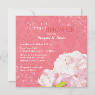 Invitation Fête des mariées d'été de Pink Peony