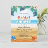 Invitation Fête des mariées d'été de Tropical Beach Hawaiian (Debout devant)