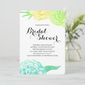 Invitation Fête des mariées d'été des fleurs d'aquarelle (Debout devant)