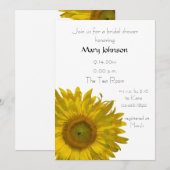 Invitation Fête des mariées d'été du tournesol jaune (Devant / Derrière)
