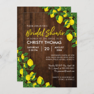 Invitation Fête des mariées d'été en bois de citro