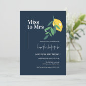 Invitation Fête des mariées d'été Marine Citron bleu Citrus (Debout devant)