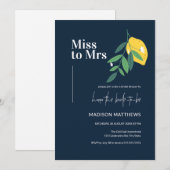 Invitation Fête des mariées d'été Marine Citron bleu Citrus (Devant / Derrière)