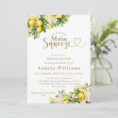 Invitation Fête des mariées d'été moderne au citron (Debout devant)