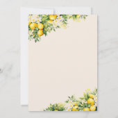 Invitation Fête des mariées d'été moderne au citron (Dos)