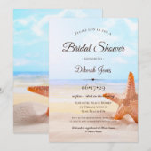 Invitation Fête des mariées d'été moderne Tropical Starfish (Devant / Derrière)