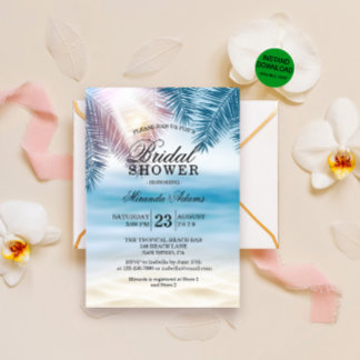 Invitation Fête des mariées d'été océanique moderneTropical
