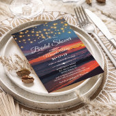 Invitation Fête des mariées d'été Sunset Beach String Lights
