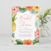 Invitation Fête des mariées d'été tropicale florale (Debout devant)