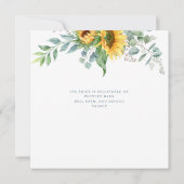 Invitation Fête des mariées d'Eucalyptus de tournesol d'aquar (Dos)