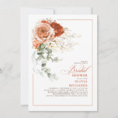 Invitation Fête des mariées d'Eucalyptus orange brûlé en terr (Devant)