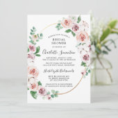 Invitation Fête des mariées d'Eucalyptus rose blanc (Debout devant)