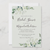 Invitation Fête des mariées d'Eucalyptus vert Sage (Devant)