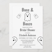 Invitation Fête des mariées d'Halloween Boos et Booze (Devant / Derrière)