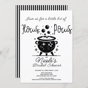 Invitation Fête des mariées d'Halloween Cauldron Black White