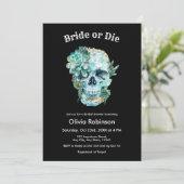 Invitation Fête des mariées d'Halloween fleurie ou de mariage (Debout devant)