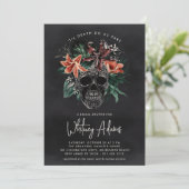Invitation Fête des mariées d'Halloween florale tropicale (Debout devant)
