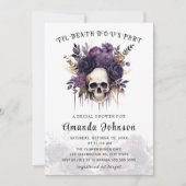 Invitation Fête des mariées d'Halloween gothique du crâne (Devant)
