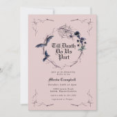 Invitation Fête des mariées d'Halloween rose éffrayant (Devant)