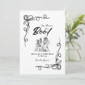 Invitation Fête des mariées d'Halloween Whimsical dessinée à (Debout devant)