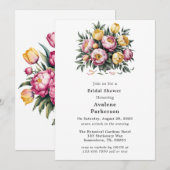Invitation Fête des mariées d'harmonie florale dynamique (Devant / Derrière)