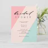 Invitation Fête des mariées d'histoire d'amour géométrique -  (Debout devant)