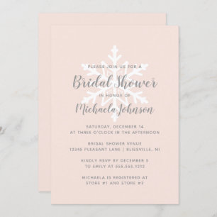 Invitation Fête des mariées d'hiver Blush Pink Grey