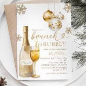 Invitation Fête des mariées d'hiver Brunch et Bubbly Champagn