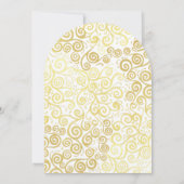 Invitation Fête des mariées D'Hiver Chic Blanc Et Or (Dos)