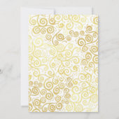 Invitation Fête des mariées D'Hiver Chic Blanc Et Or (Dos)