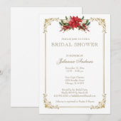 Invitation Fête des mariées d'hiver de Noël Poinsettias (Devant / Derrière)