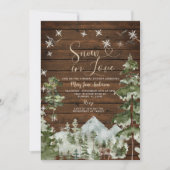 Invitation Fête des mariées d'hiver de pin à bois en amour (Devant)