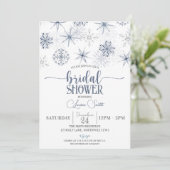 Invitation Fête des mariées d'hiver des flocons de neige (Debout devant)