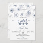 Invitation Fête des mariées d'hiver des flocons de neige (Devant / Derrière)