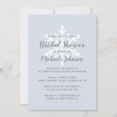 Invitation Fête des mariées d'hiver Dusty Blue Snowflake (Devant)