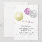 Invitation Fête des mariées d'hiver Gold Purple Argent (Devant / Derrière)