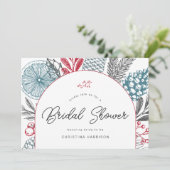 Invitation Fête des mariées d'hiver moderne verdure (Debout devant)