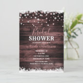 Invitation Fête des mariées d'hiver Russe Rose Rose Bois Rose (Debout devant)