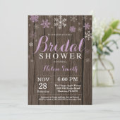 Invitation Fête des mariées d'hiver rustique Flocon de neige (Debout devant)