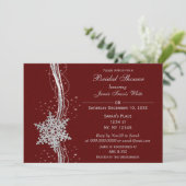 Invitation Fête des mariées d'hiver Snowflake argent rouge In (Debout devant)