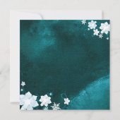 Invitation Fête des mariées d'hiver Turquoise de couronnes fl (Dos)