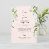 Invitation Fête des mariées d'hydrangées blanches (Debout devant)