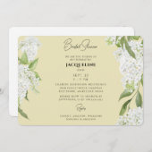 Invitation Fête des mariées d'hydrangées blanches à goutte ja (Devant / Derrière)