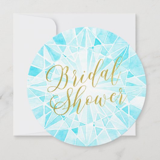 Invitation Fête des mariées Diamant aquarelle (Devant)