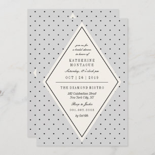 Invitation Fête des mariées Diamond Pois Retro Chi