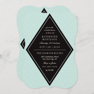 Invitation Fête des mariées Diamond Pois Retro Chi