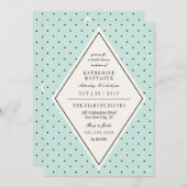 Invitation Fête des mariées Diamond Pois Retro Chi (Devant / Derrière)