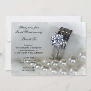 Invitation Fête des mariées Diamond Rings et White Pearl