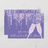 Invitation Fête des mariées Diamond Verre Bubbles Sweet16e (Devant / Derrière)