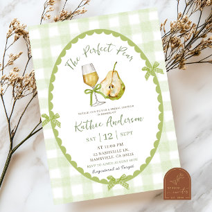 Invitation Fête des mariées d'illustration de poire à main ir